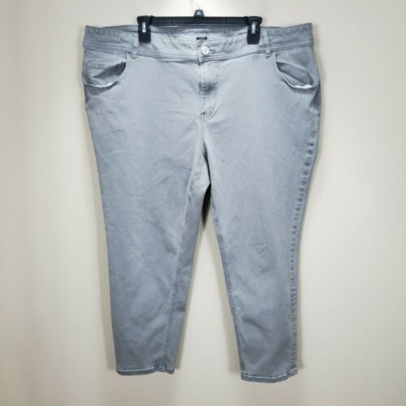 Lane Bryant Gray Ankle Genius Fit Jeans Womens 26 zip fly - Picture 1 of 9